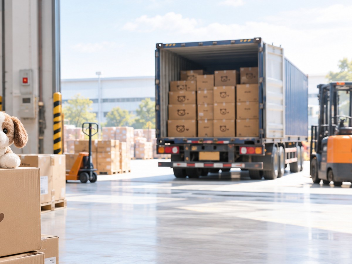 Container being loaded at the warehouse dock